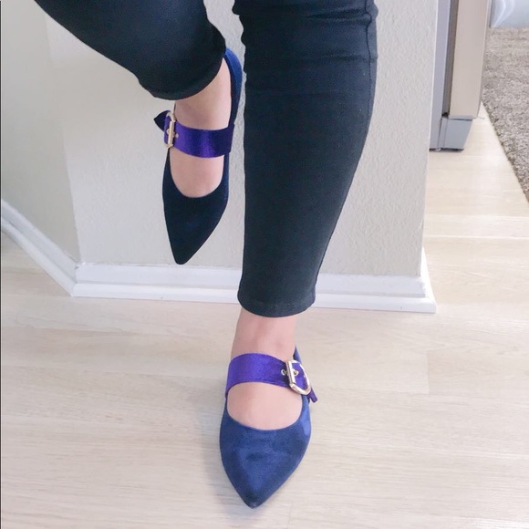 navy velvet shoes ladies